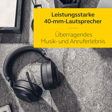 Laden Sie das Bild in den Galerie-Viewer, Jabra Evolve2 85 Wireless Headset – Noise Cancelling Microsoft Teams Zertifizierte Stereo Kopfhörer mit langer Akkulaufzeit – USB-C Bluetooth Adapter – schwarz