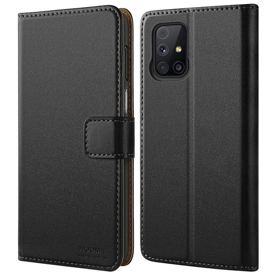 HOOMIL Handyhülle für Samsung Galaxy M31S Hülle, Premium PU Leder Flip Case Schutzhülle für Samsung Galaxy M31S Tasche (Schwarz)