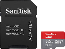 Laden Sie das Bild in den Galerie-Viewer, SanDisk Ultra 32GB microSDHC Speicherkarte + SD-Adapter mit A1 App-Leistung bis zu 98 MB/s, Klasse 10, U1