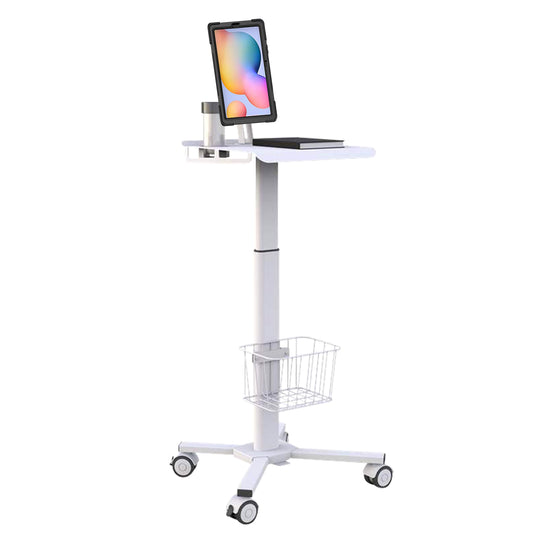 B2Bworkplace Workstation, Samsung Galaxy Tab S6 Lite, Rollständer weiß